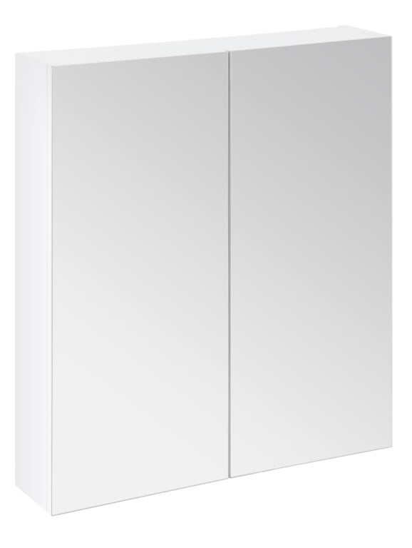 SP Avalon Gloss White Wall Hung 2 Door  Mirror Cabinet 600mm