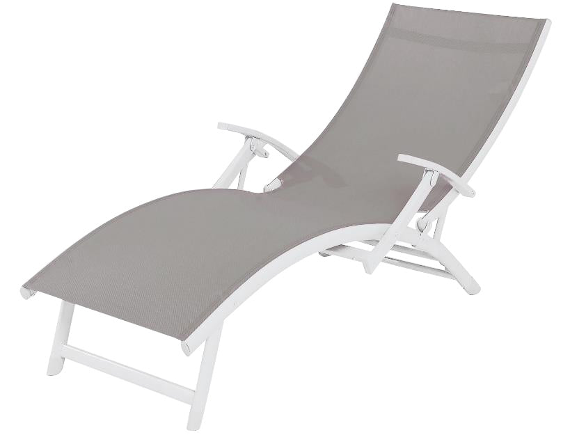 SupaGarden 4 Position Textilene Sun Lounger With Armrests