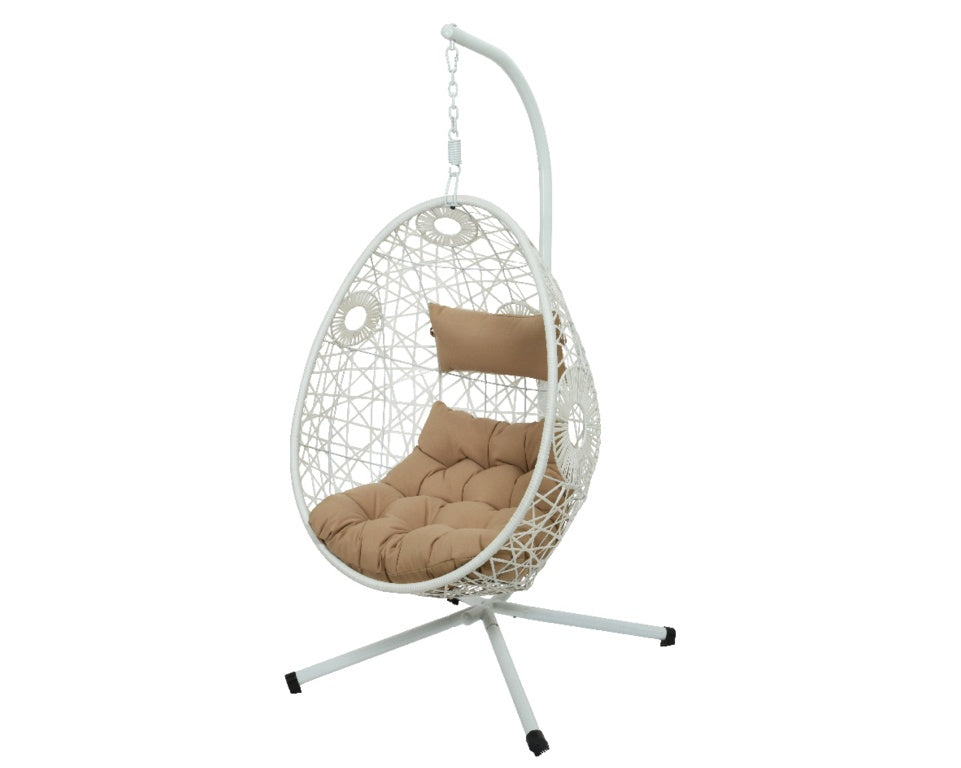 Kaemingk Figari Wicker Egg Chair 95cm White