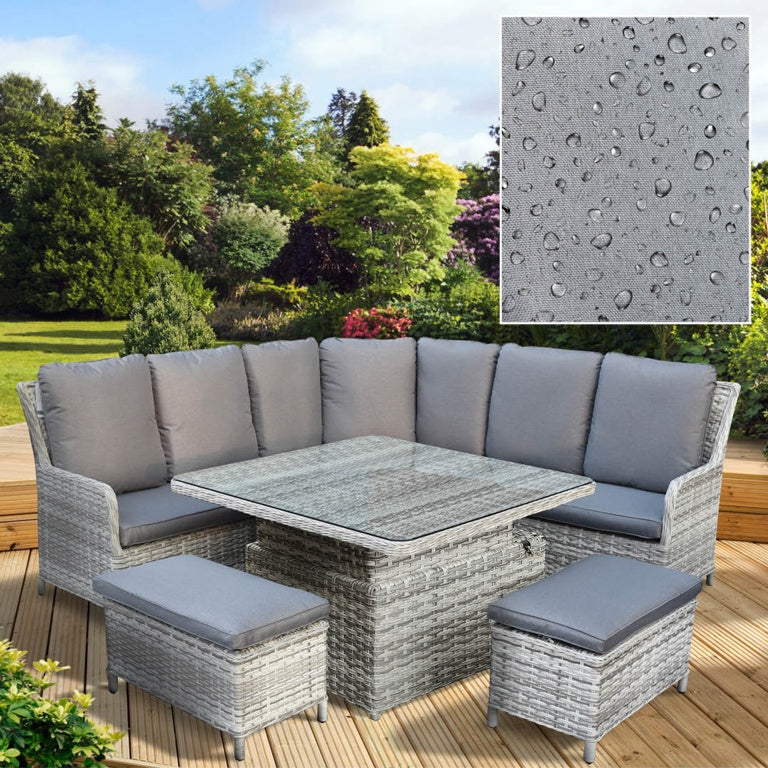 Pagoda Verona Deluxe Large Corner Set With Adjustable Table with Water Repellent cushions